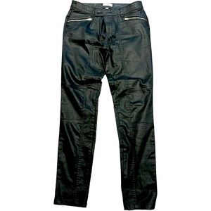 Calvin Klein jeans black kinda leather finish size 4 zipper pockets